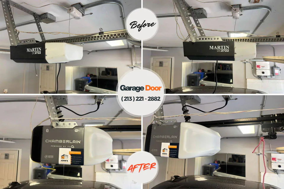 Before and after: garage door repair Marietta, PA